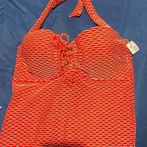 Jessica Simpson Twiggy Stripe Textured Tankini Top